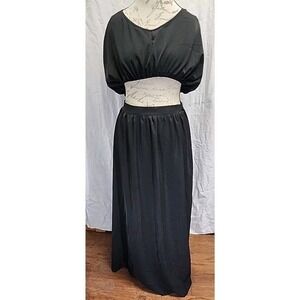Beachsissi Two Piece‎ Halter With Maxi Skirt, XL Black